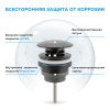 Набор 2 в 1 Сифон для раковины + донный клапан Wellsee Drainage System 182110003, матовый черный