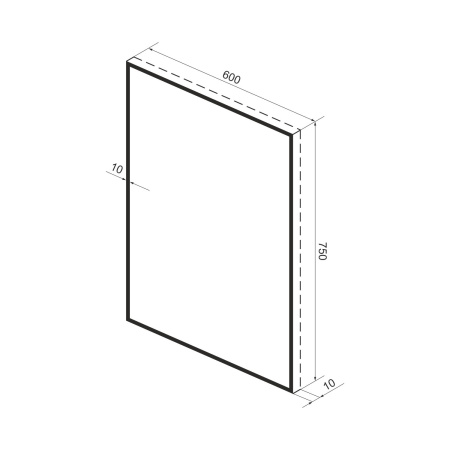Влагостойкое прямоугольное  зеркало Wellsee 7 Rays' Spectrum 172200620, 60 х 75 см